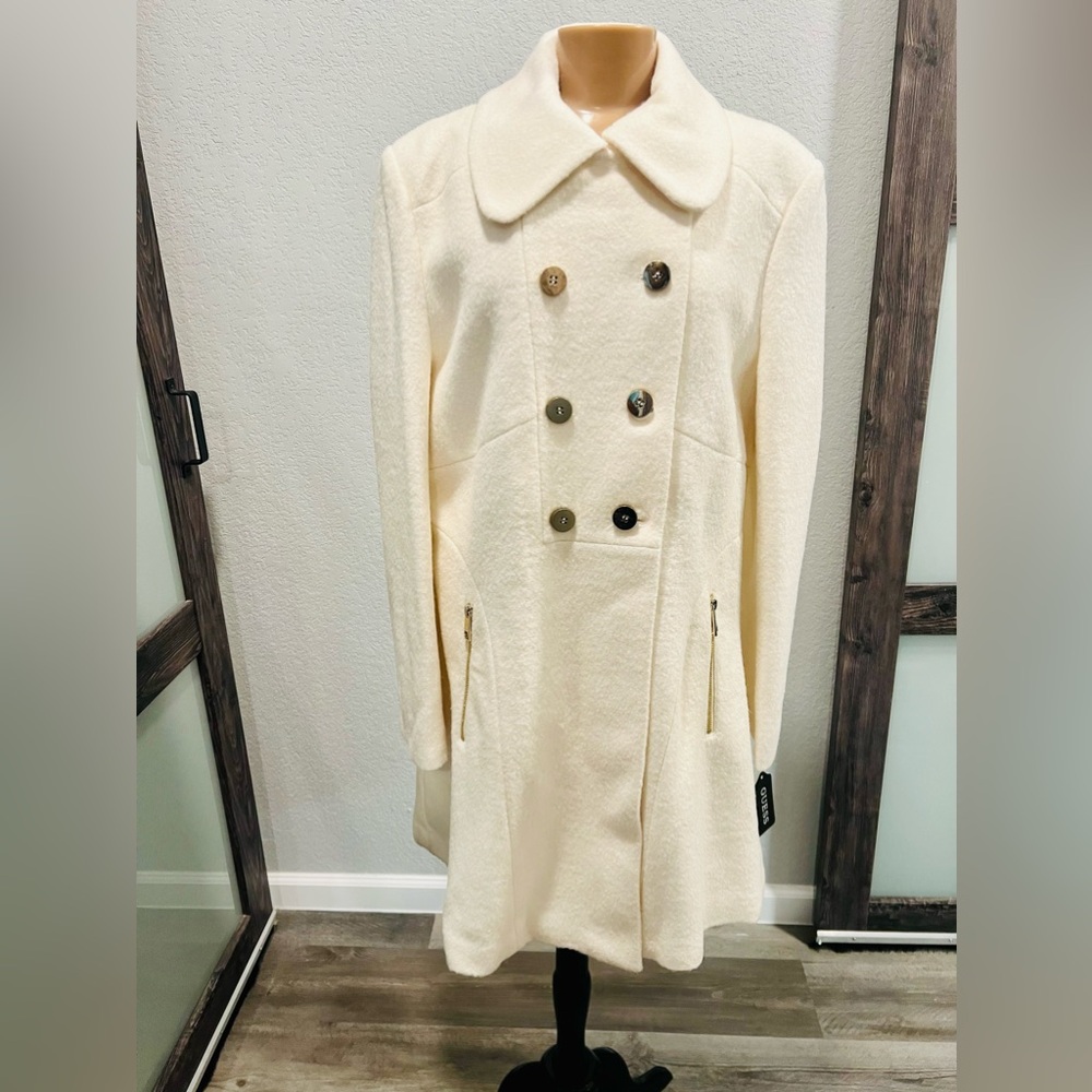 Guess Ladies Winter White wool Pea Coat